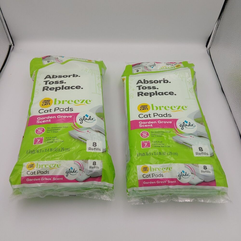 Tidy Cats Breeze Garden Grove Scented Cat Pad, 15 count-OPEN PACK